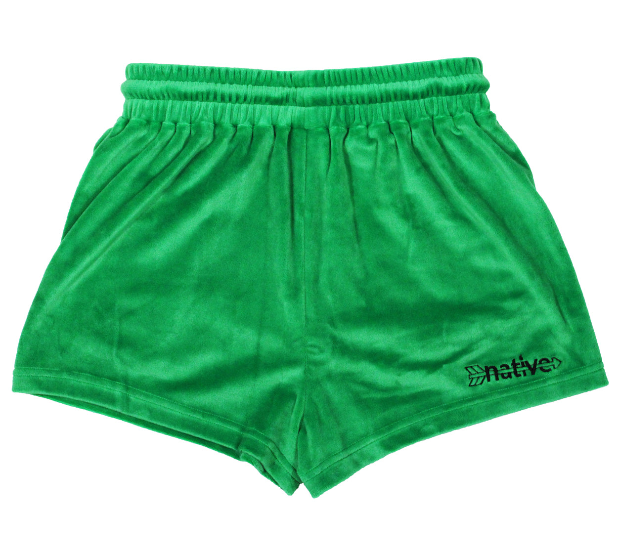 velour shorties in emerald