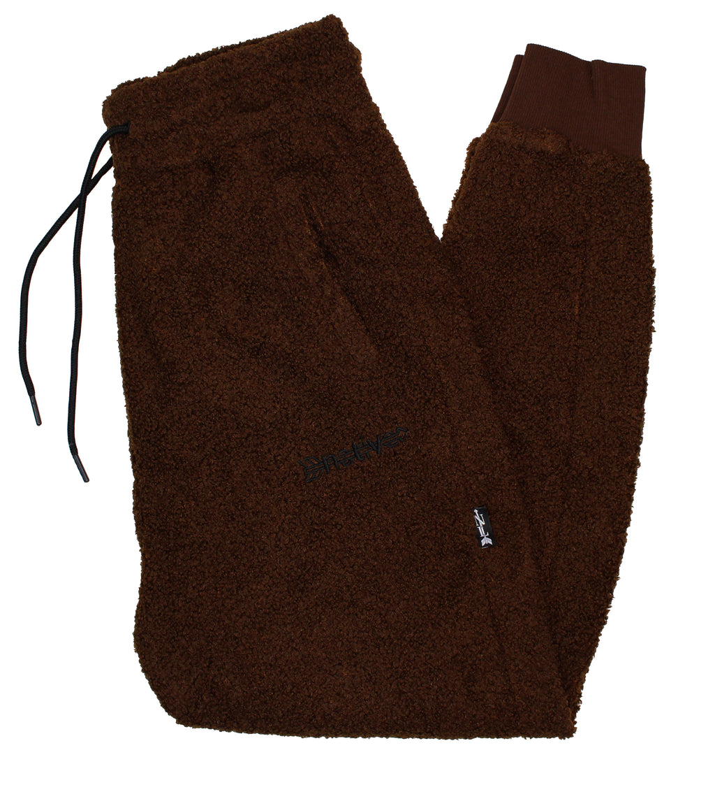 sherpa joggers in chocolate