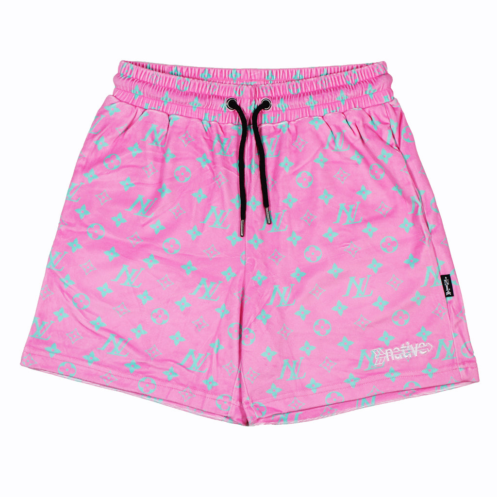 nl velour shorts in south beach (pink)