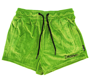 velvet shorties in avocado