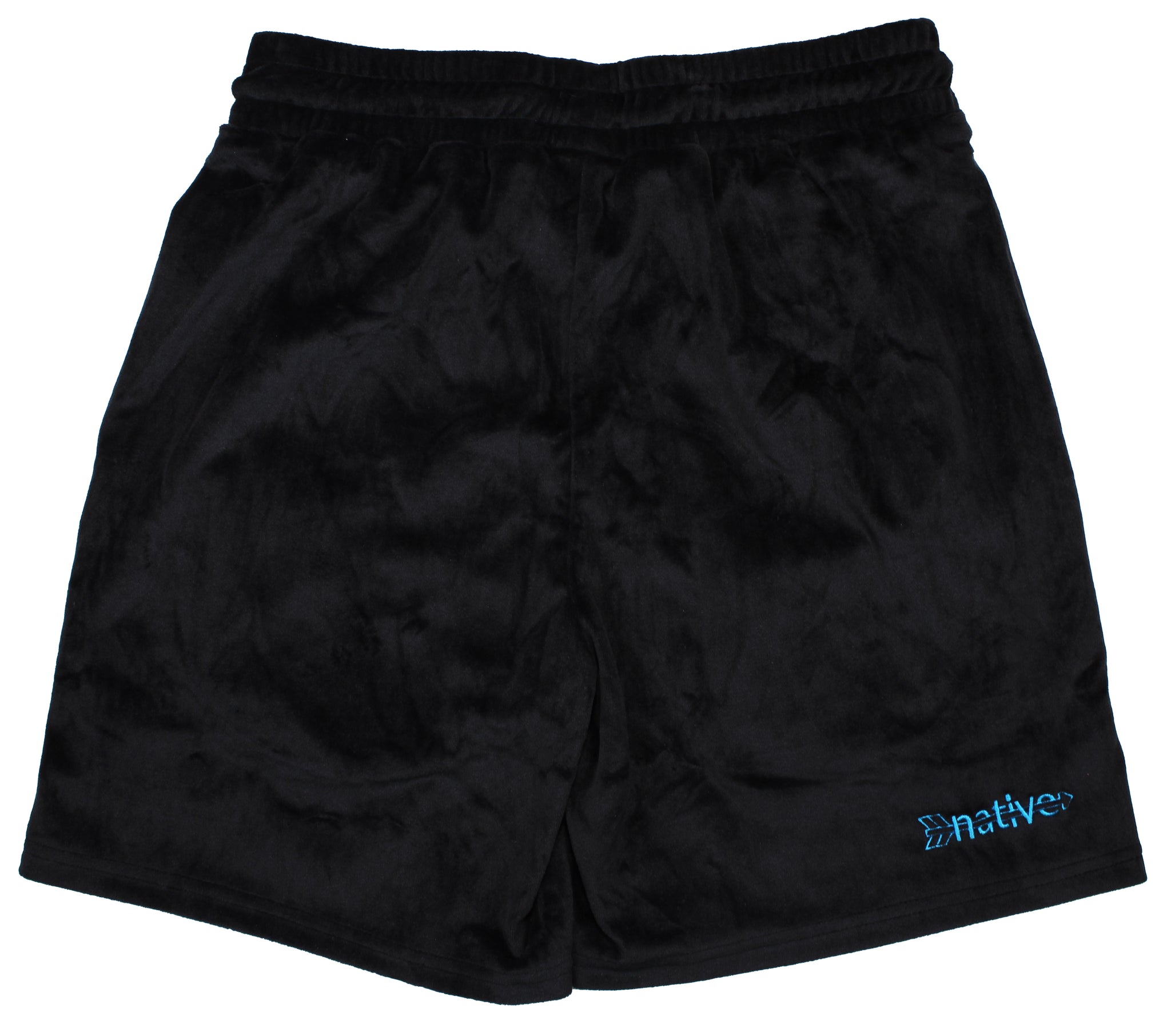velour shorts in black w/ vintage kulture
