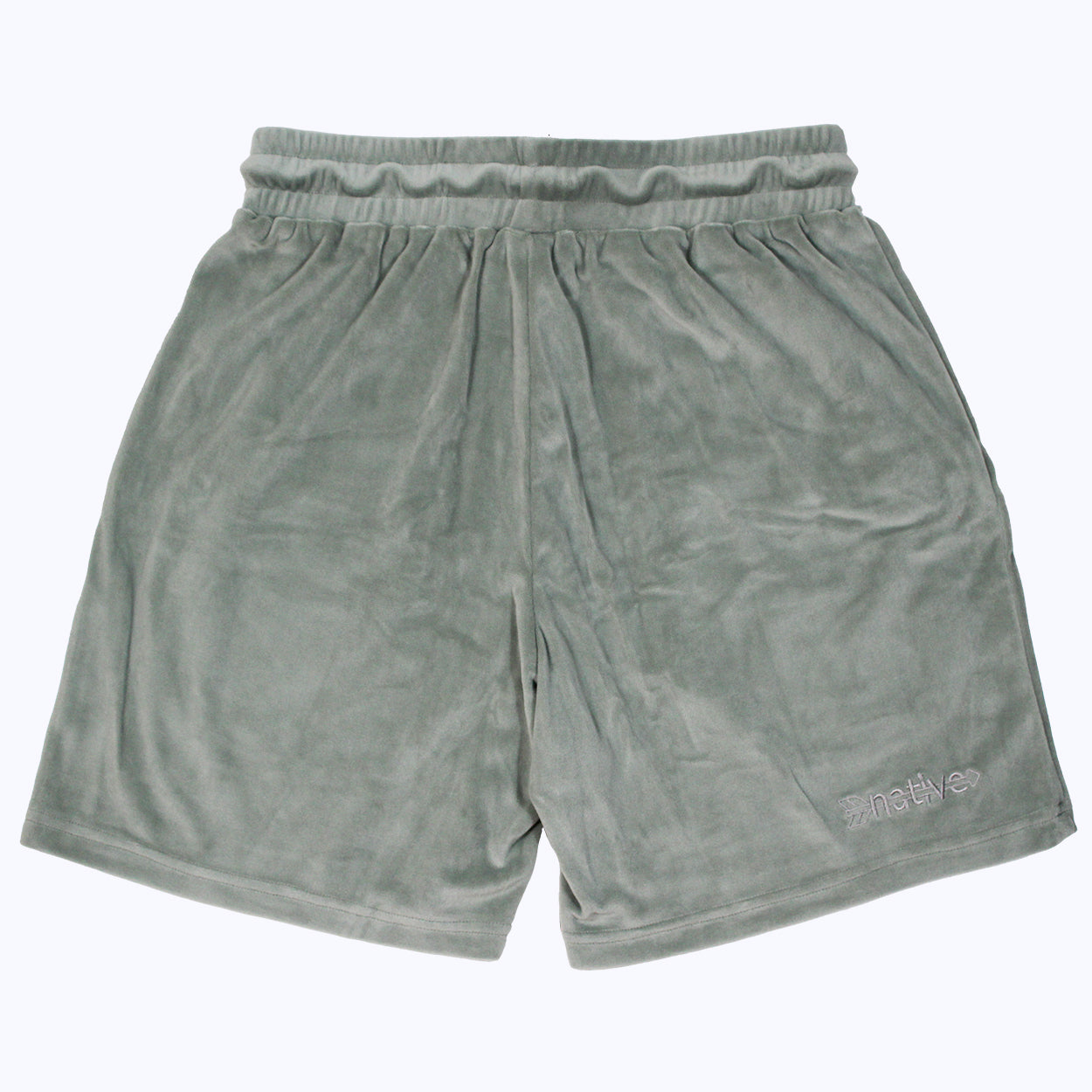 velour shorts in sage