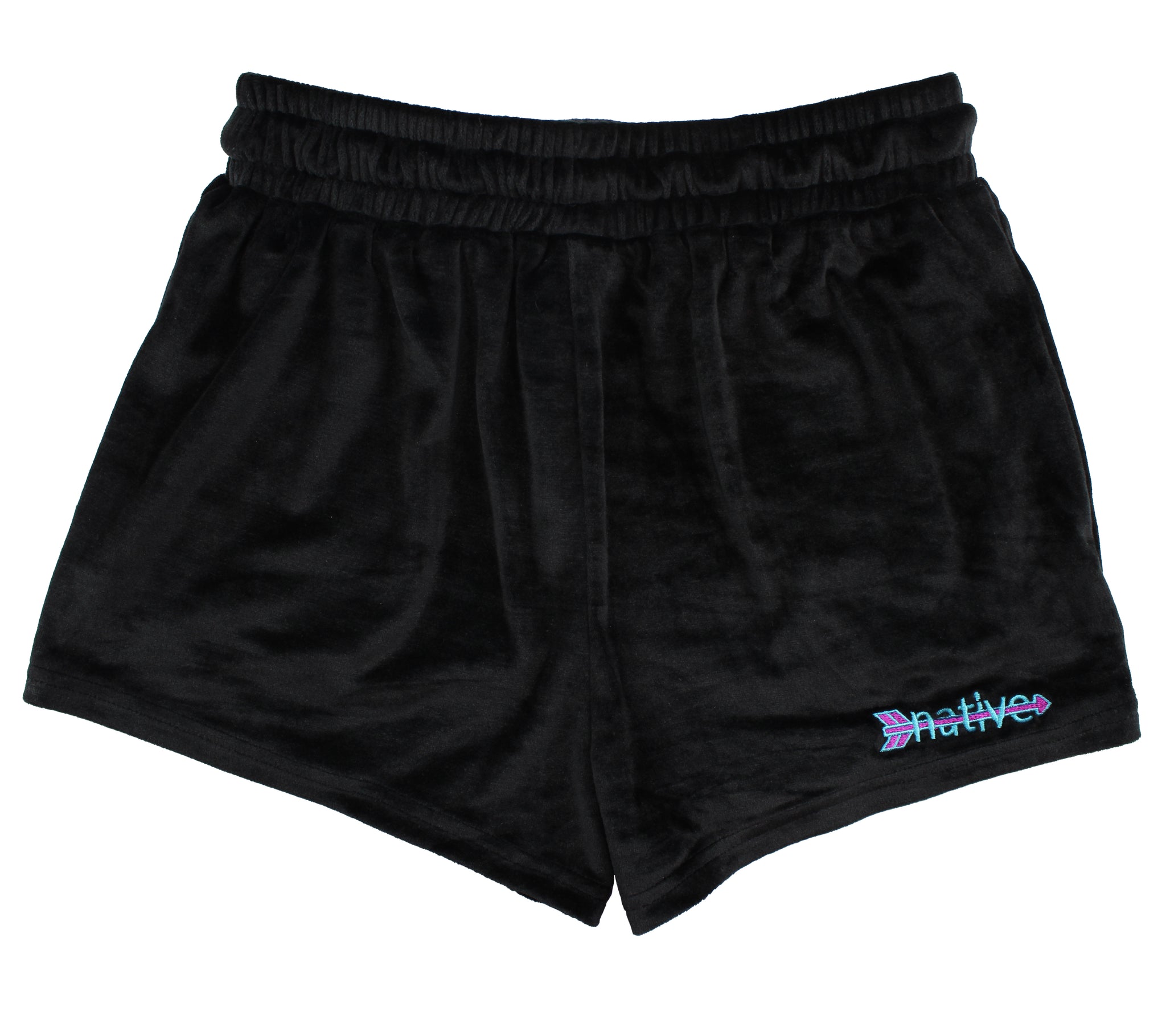 velour shorties in south beach (black)
