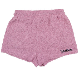 sherpa shorties in lilac