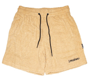 sherpa shorts in khaki