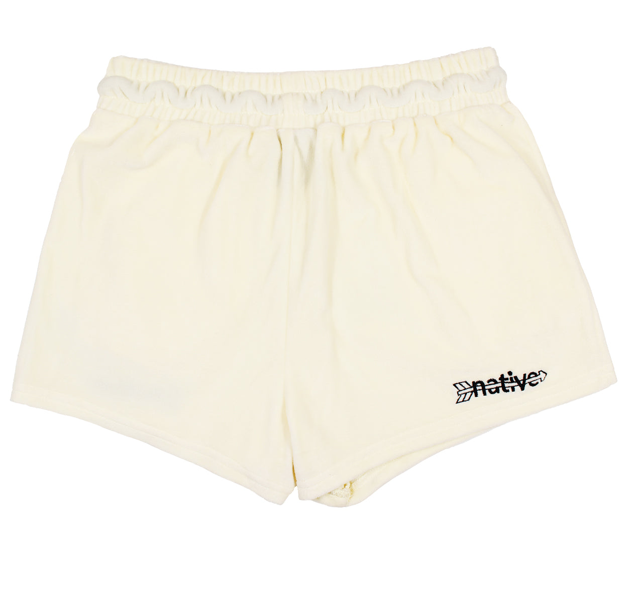 velour shorties in vanilla