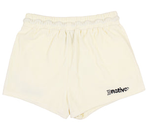 velour shorties in vanilla