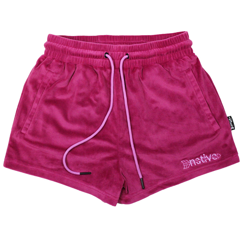 velour shorties in orchid