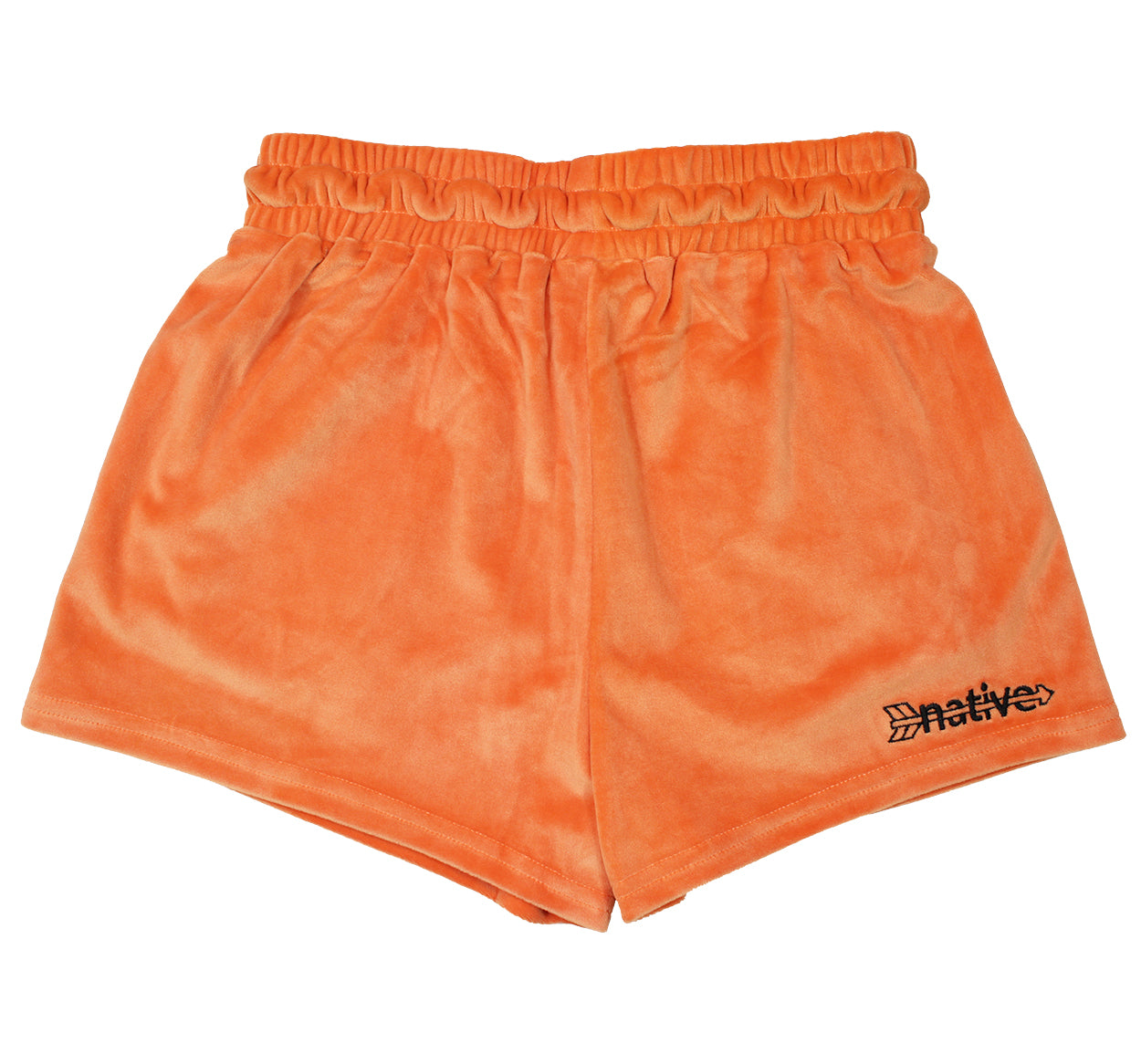 velour shorties in pumpkin