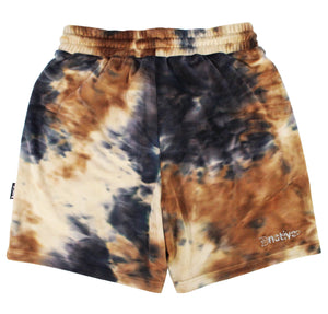tie dye velour shorts in gaia