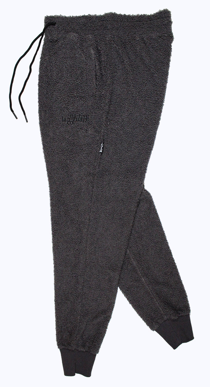 sherpa joggers in charcoal
