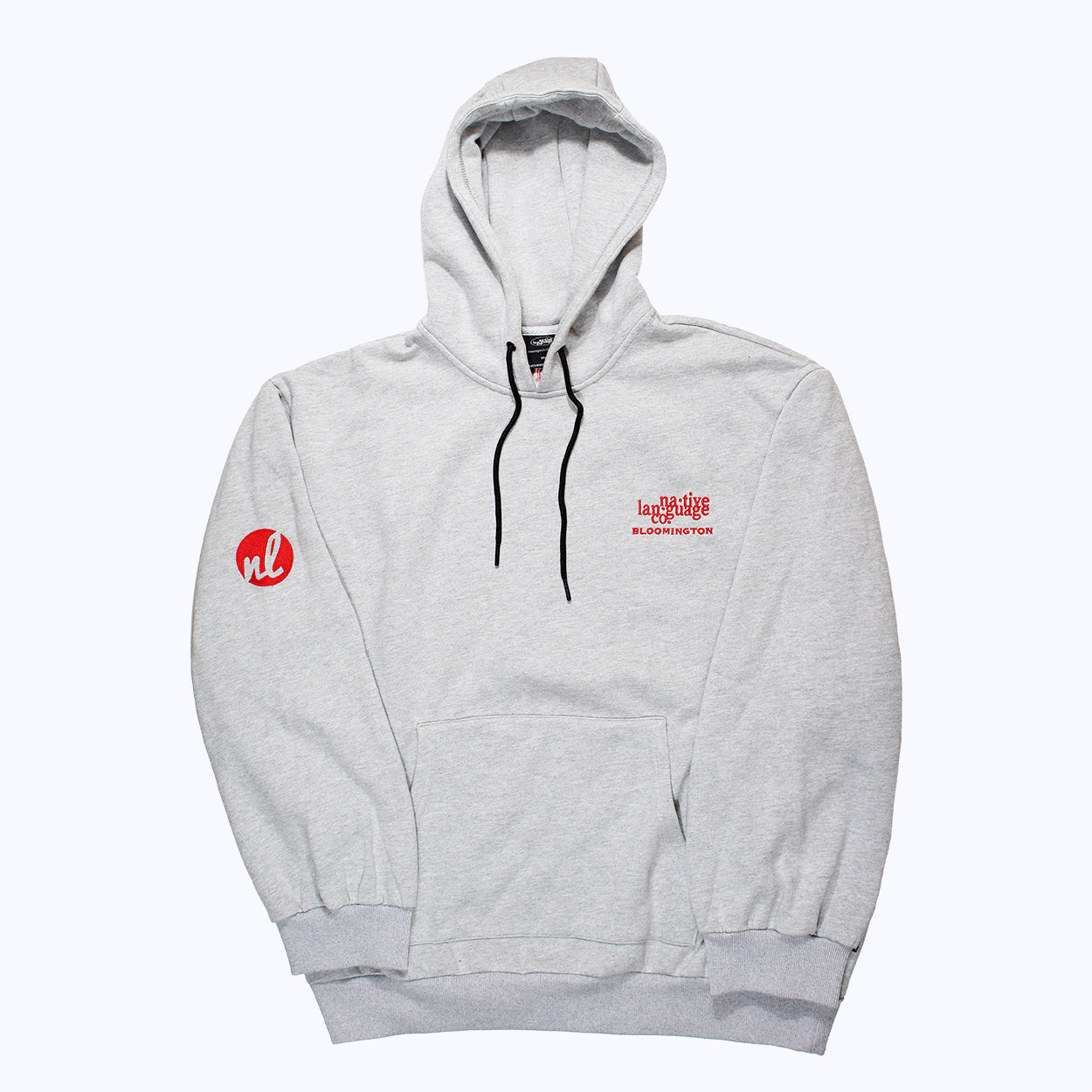 oversized bloomington hoodie in heather gray/red
