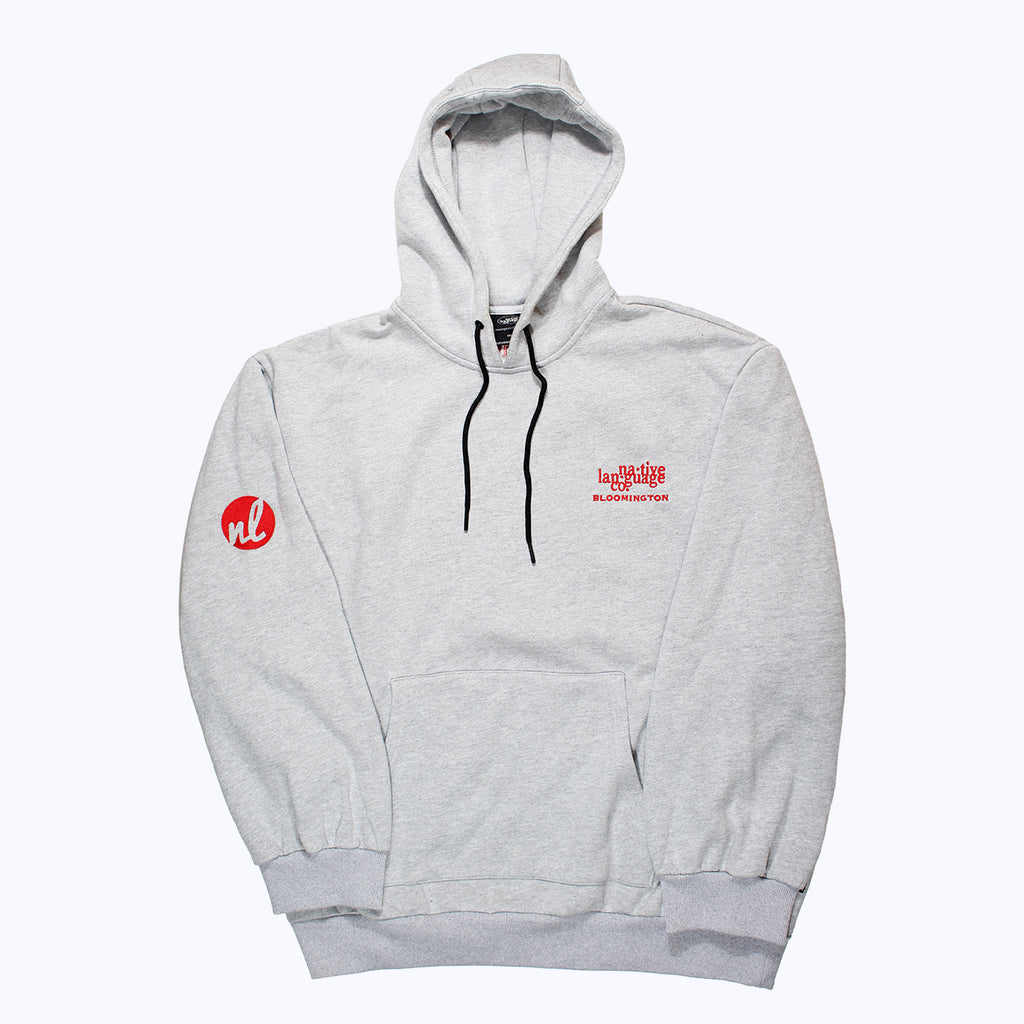 oversized bloomington hoodie in heather gray/red