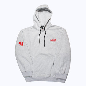oversized bloomington hoodie in heather gray/red