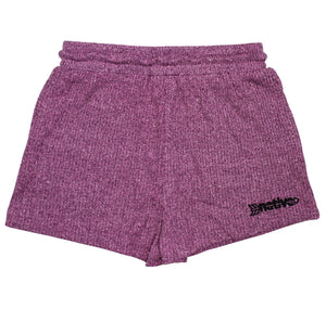 corduroy knit shorties in grape