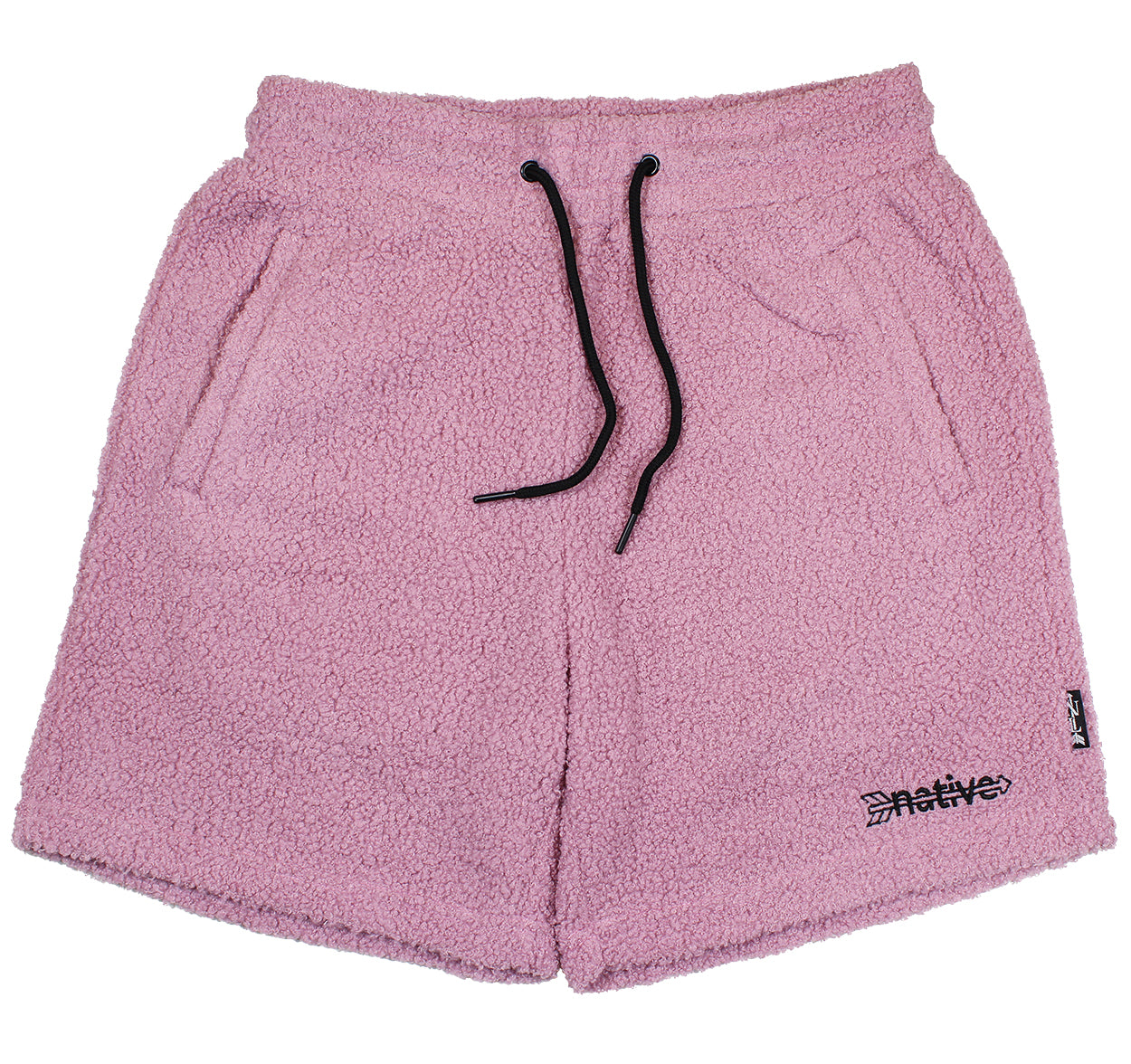sherpa shorts in lilac