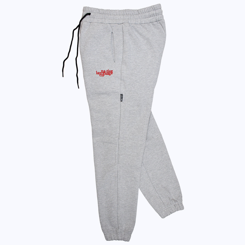 sweatpants in heather gray/red