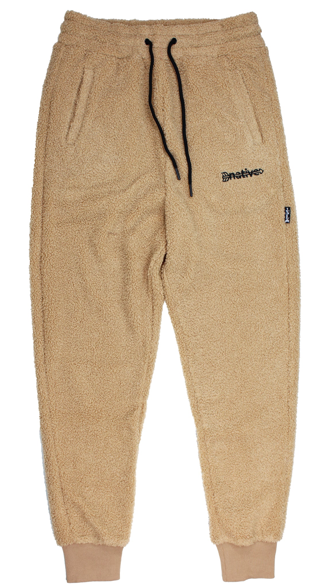 sherpa joggers in beige