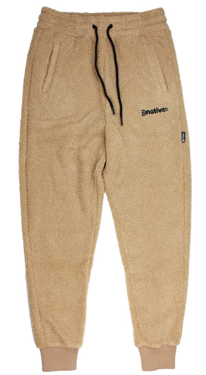 sherpa joggers in beige
