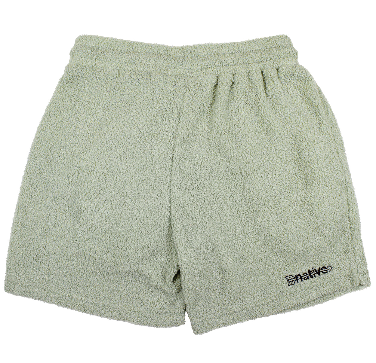 sherpa shorts in seafoam