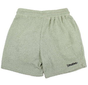 sherpa shorts in seafoam