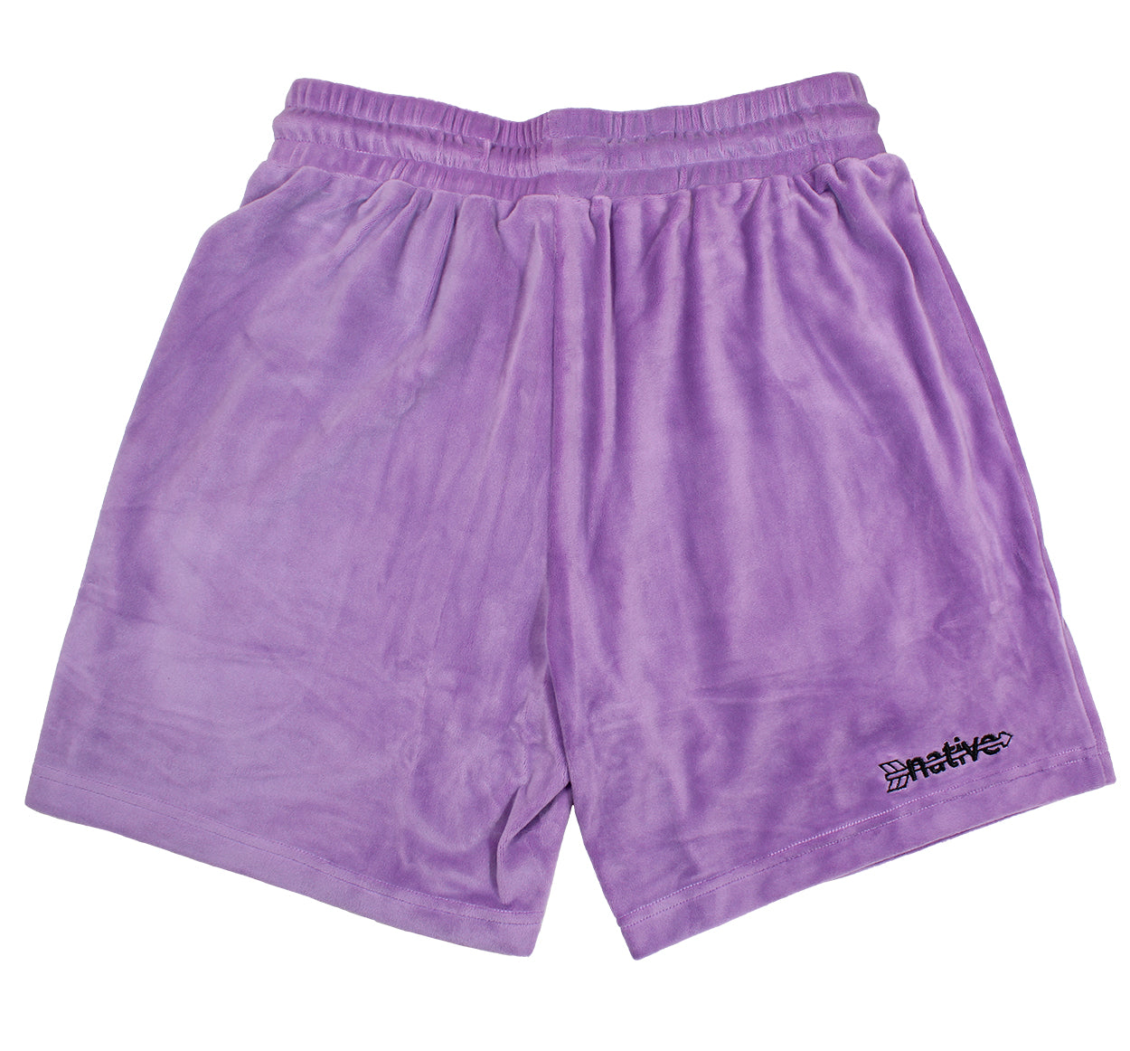 velour shorts in grape