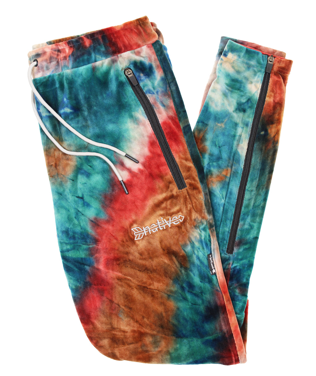 tie dye velour soccer sweats in nebula