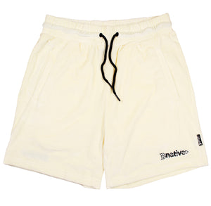 velour shorts in vanilla