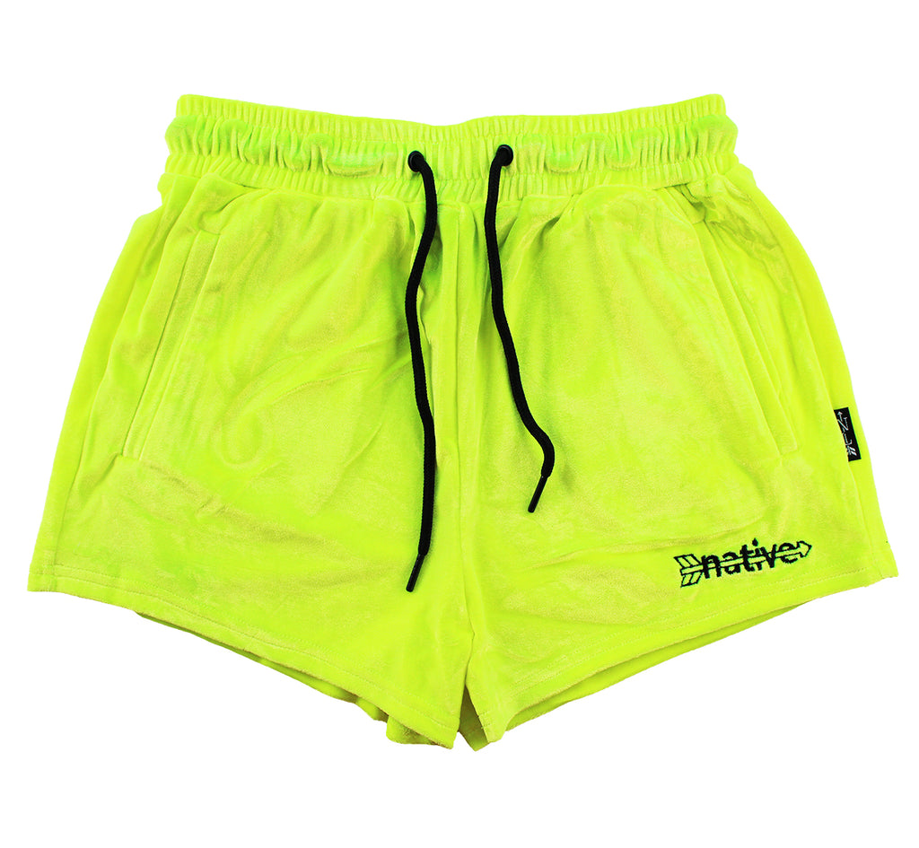 velvet shorties in volt