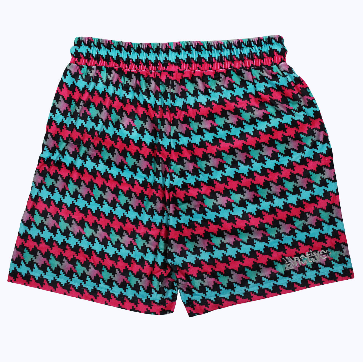 houndstooth velour shorts in south beach (black)