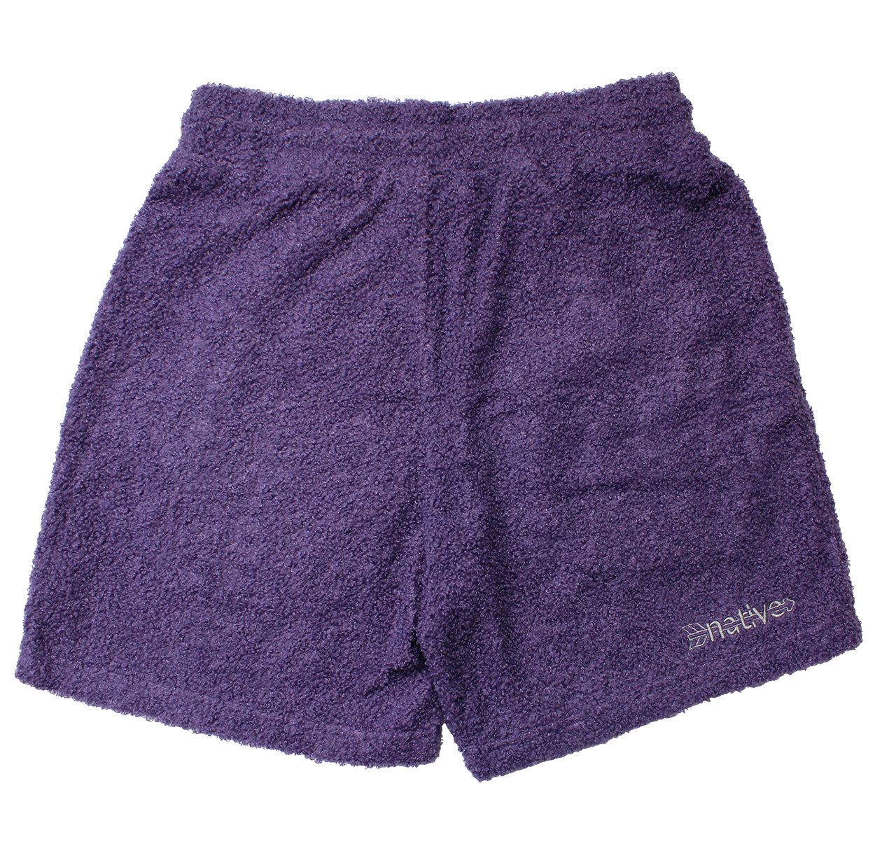 sherpa shorts in midnight purple