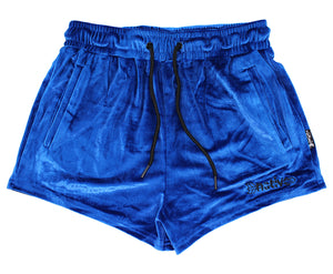 velvet shorties in royal blue