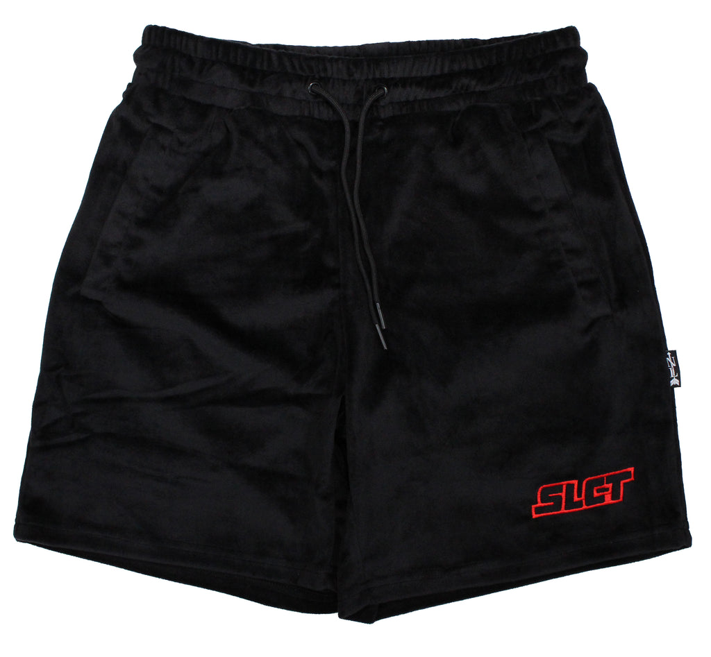 velour shorts in black w/ slct stock