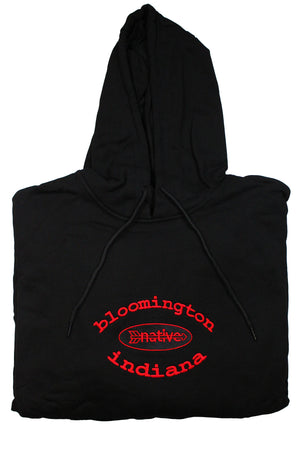 oversized bloom hoodie in black/red
