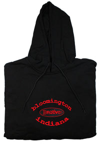 oversized bloom hoodie in black/red