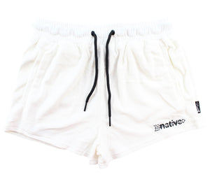 velour shorties in cocaine