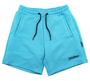 waffle shorts in candy blue