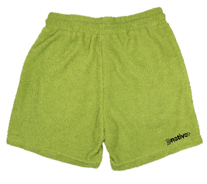 sherpa shorts in lime