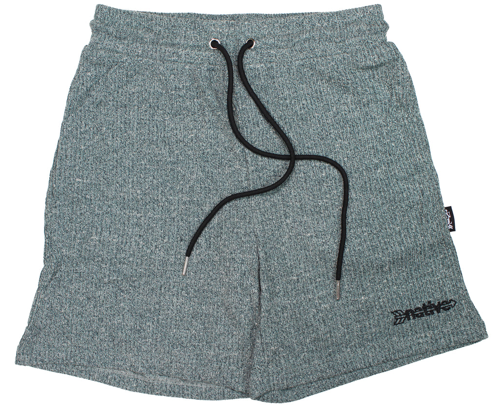 corduroy knit shorts in aquamarine