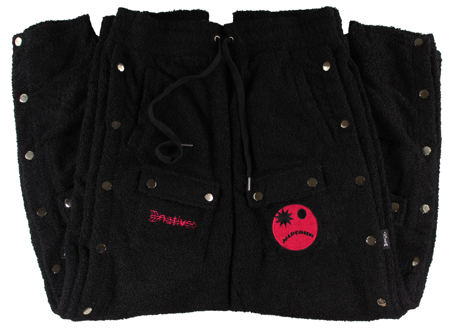 sherpa breakaway pants in black with madcore