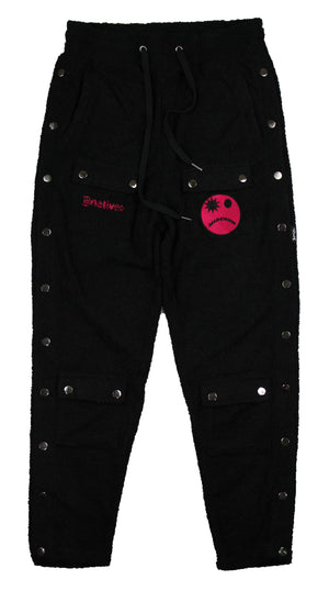 sherpa breakaway pants in black with madcore