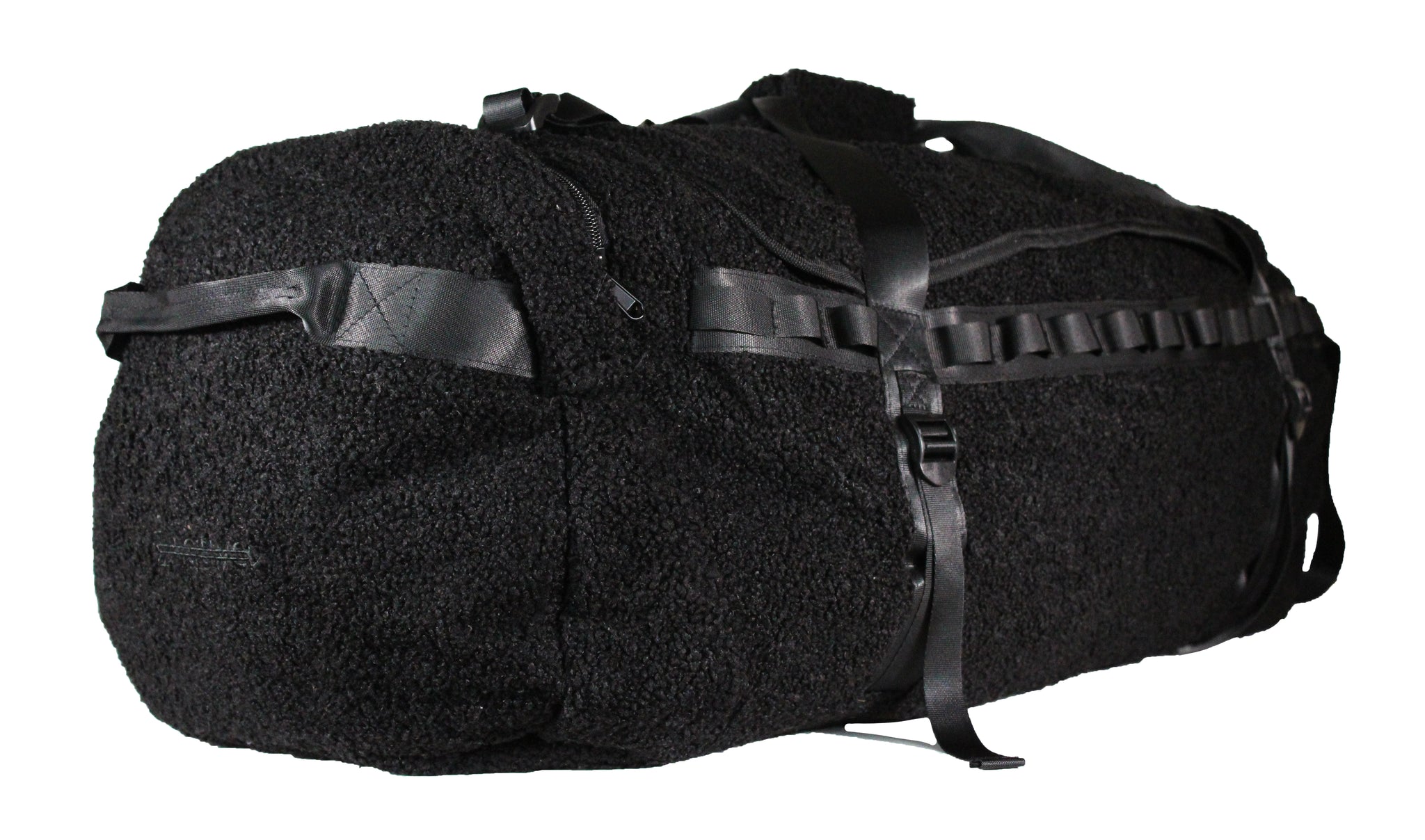 sherpa duffle backpack in black