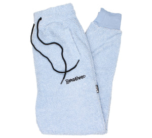 sherpa joggers in baby blue