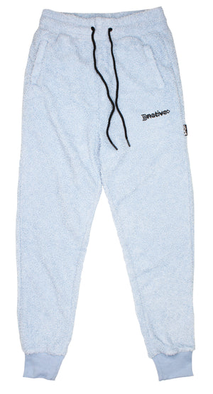sherpa joggers in baby blue