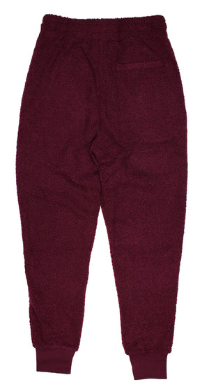 sherpa joggers in cranberry/ice blue