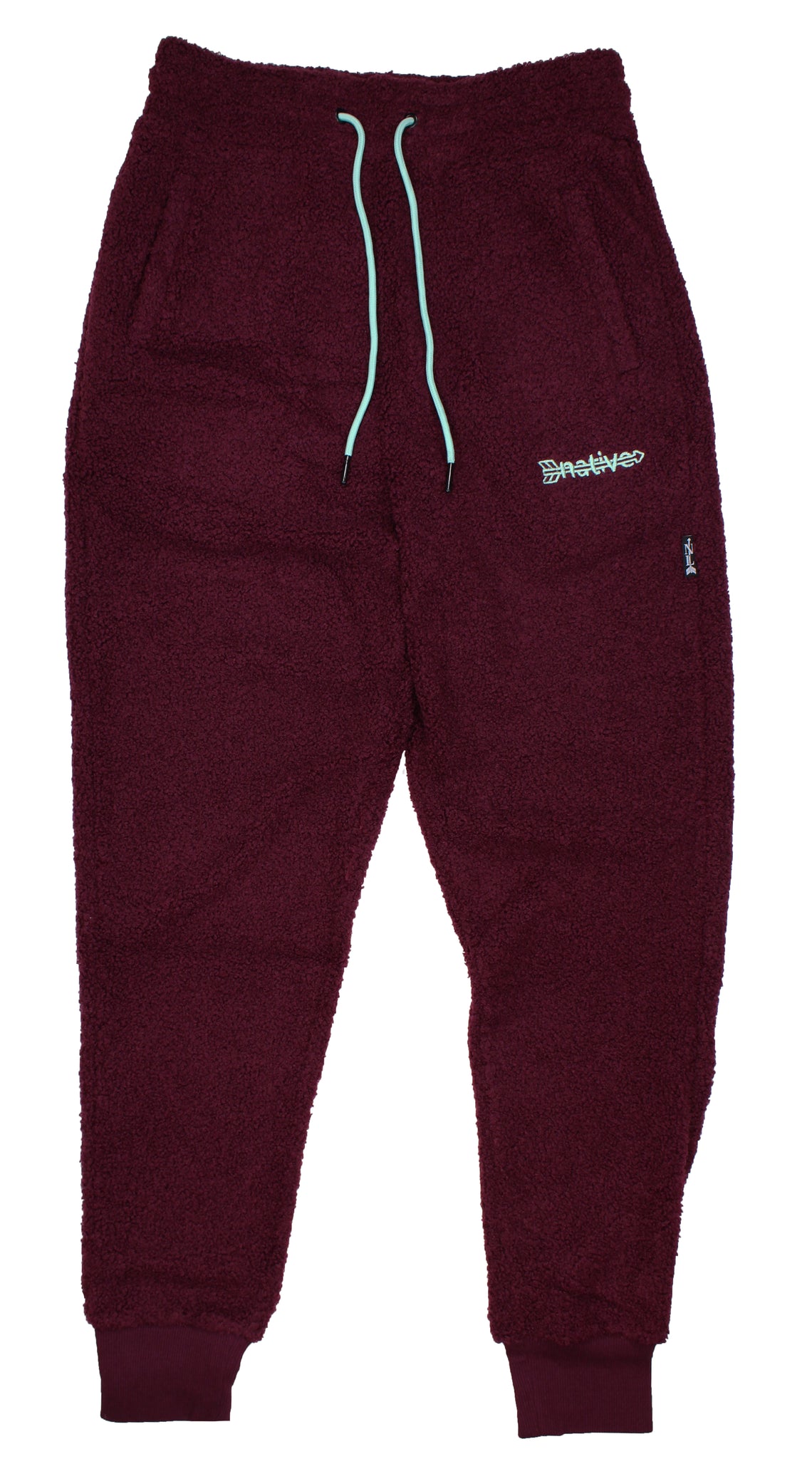 sherpa joggers in cranberry/ice blue
