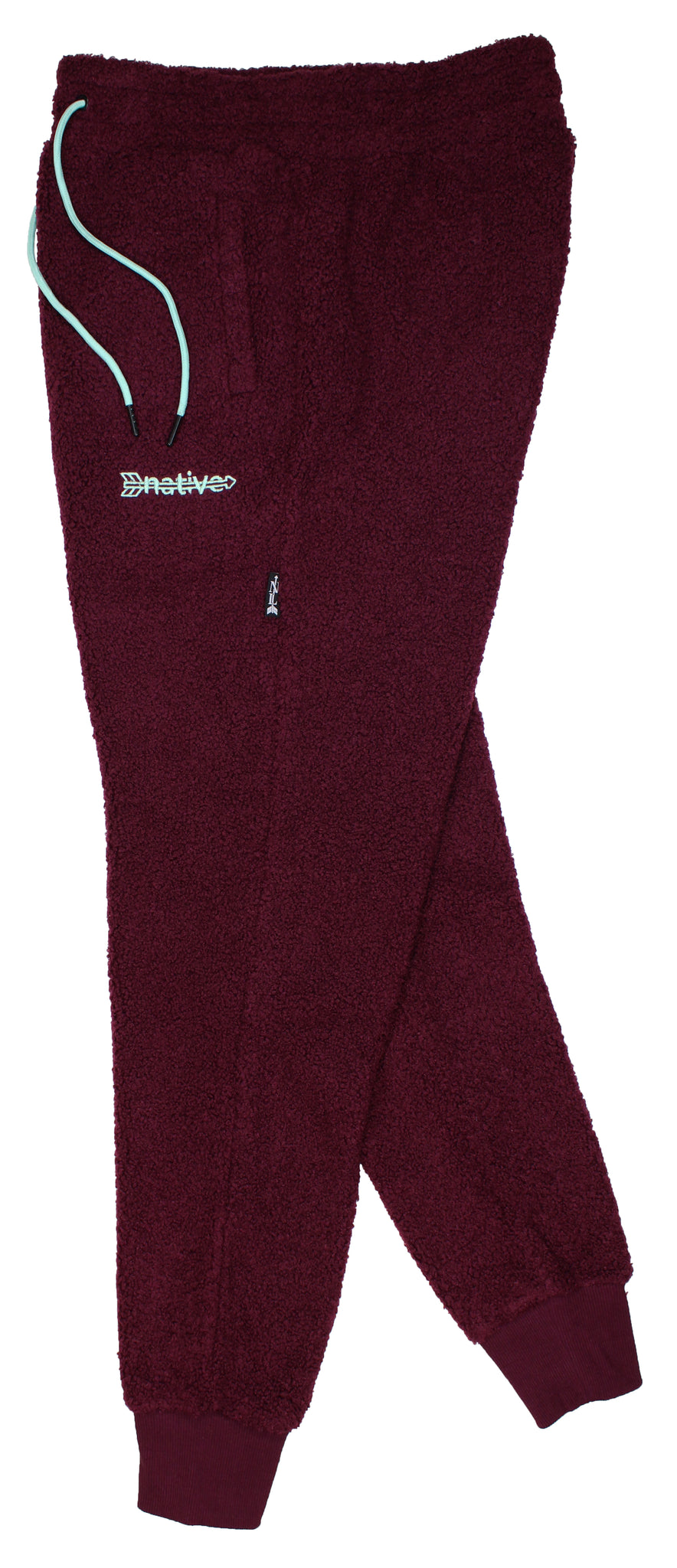 sherpa joggers in cranberry/ice blue