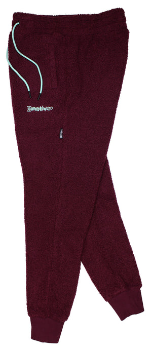 sherpa joggers in cranberry/ice blue