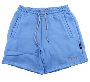 sweat shorts in baby blue/silver