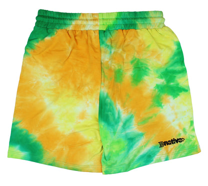 tie dye french terry sweat shorts in tropic